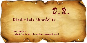Dietrich Urbán névjegykártya